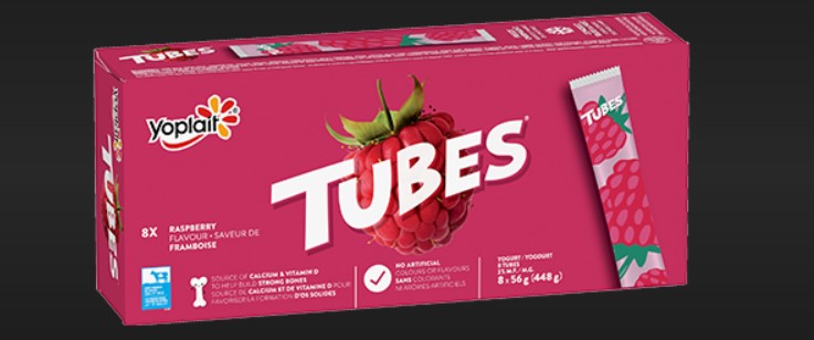 Yogurt Tube  - Raspberry - (8x8) x 56g/case