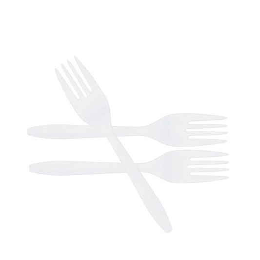 Forks, White Plastic, 1000 units/case, #1157835