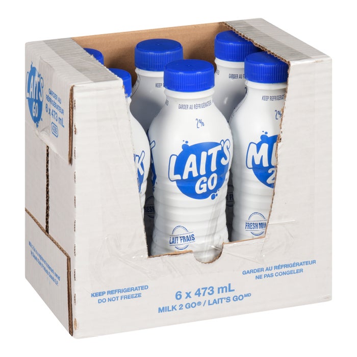 Milk, Shelf Stable 2%, Milk2Go, 473mlx6/case, #1274400, CANADA