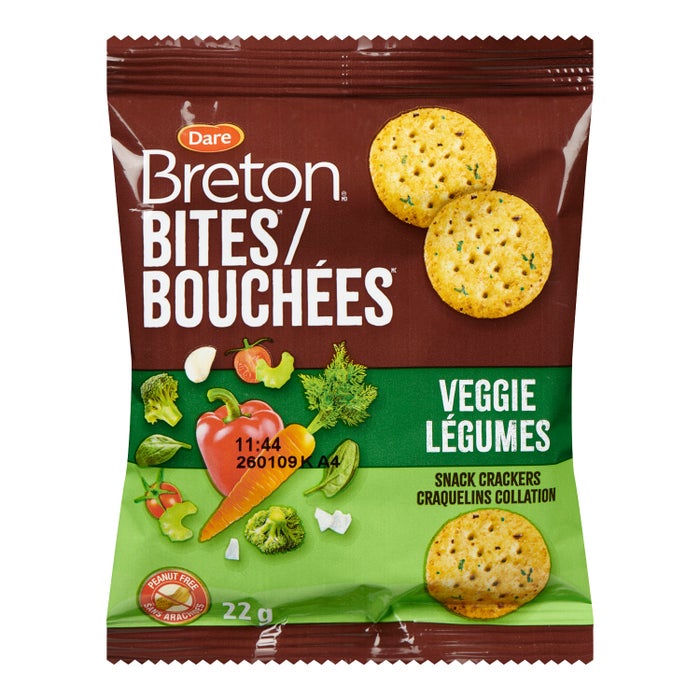 Breton Crackers,Veggie Bites, Individual Portions 22g (72 units per case) - #1439978 CANADA