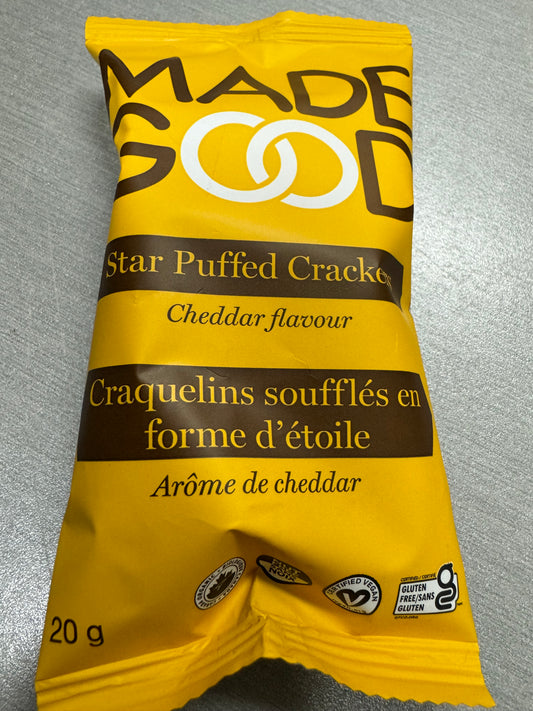 Made Good  - Star Puffed Crackers - Cheddar flavour - 20g