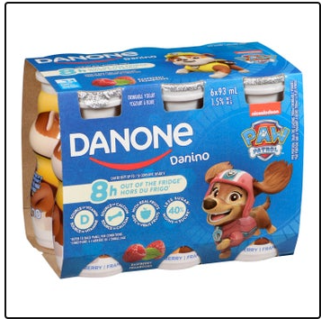 Danone Raspberry Drinkable Yogurt, 93ml (48 units per case) - #1501190 CANADA