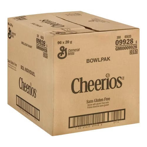 Cereal, Cheerios, 20 grams (96 bowls per case) #2477805